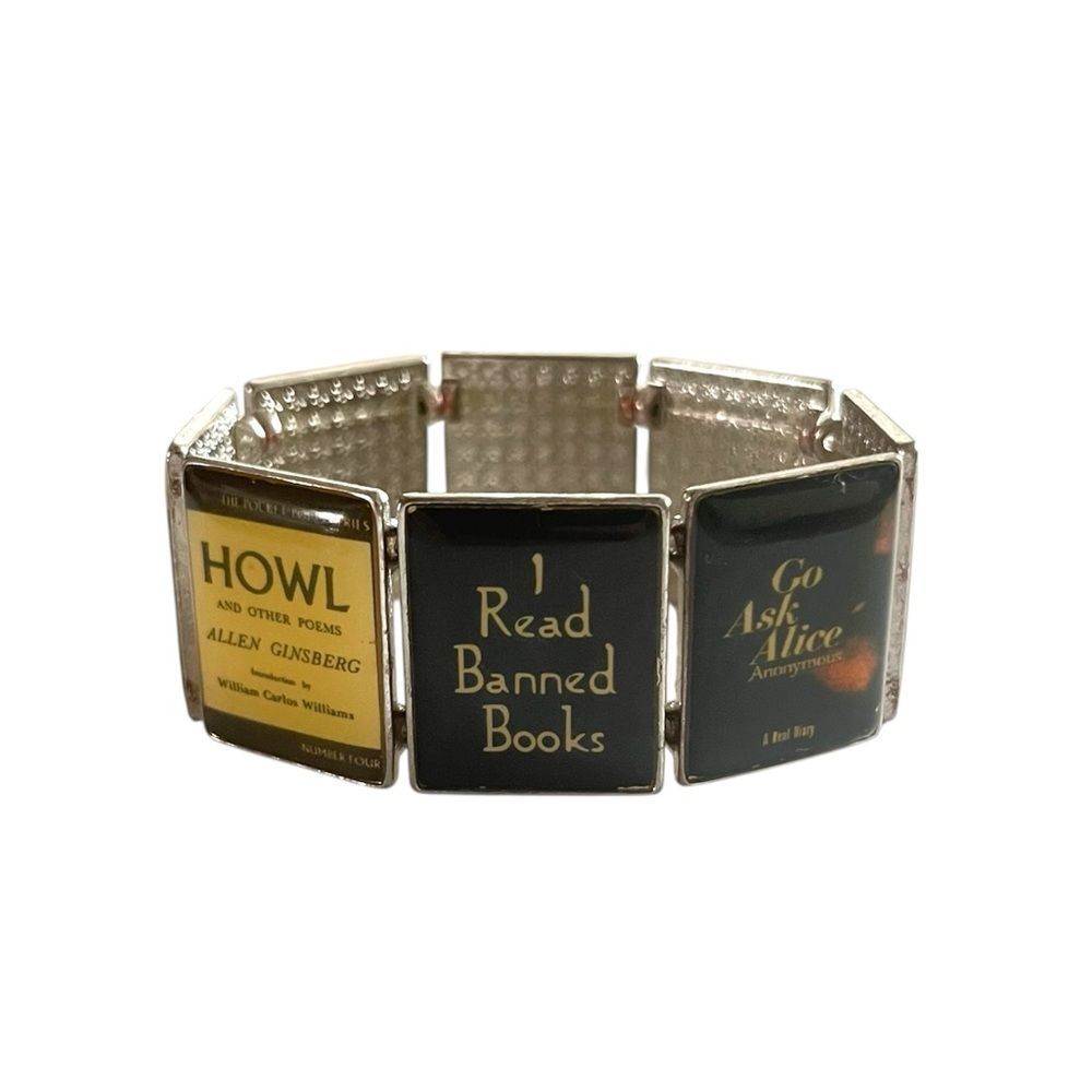 Carolyn Forsman I Read Banned Books Enamel Bracelet